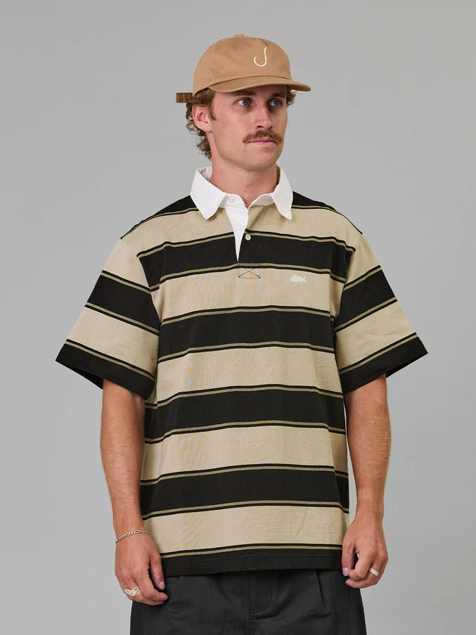 PORTSIDE POLO - CLAY / BROWN STRIPE