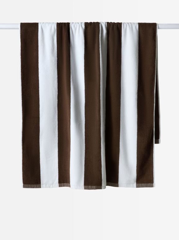 Stripe Beach Towel - Cocoa/White