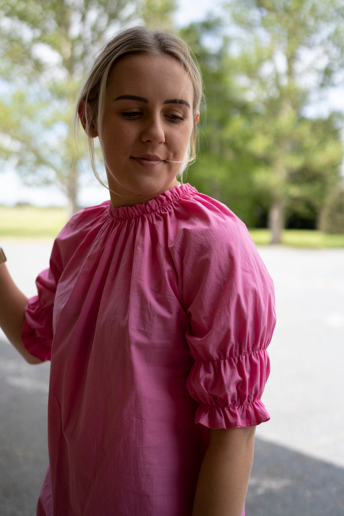 Gracie Blouse - Bright Pink