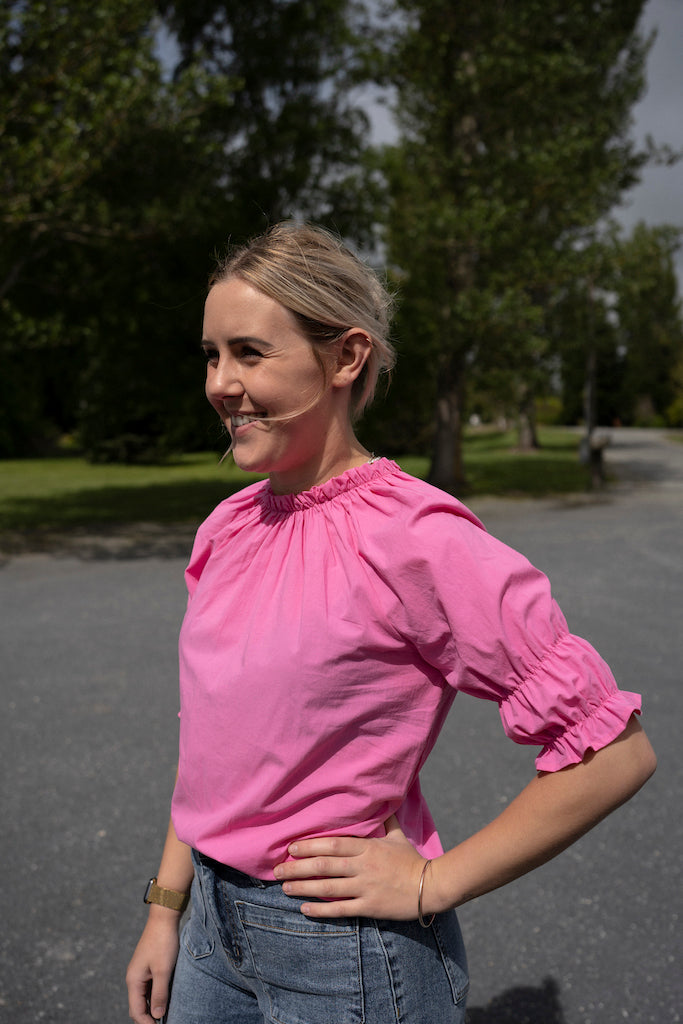 Gracie Blouse - Bright Pink