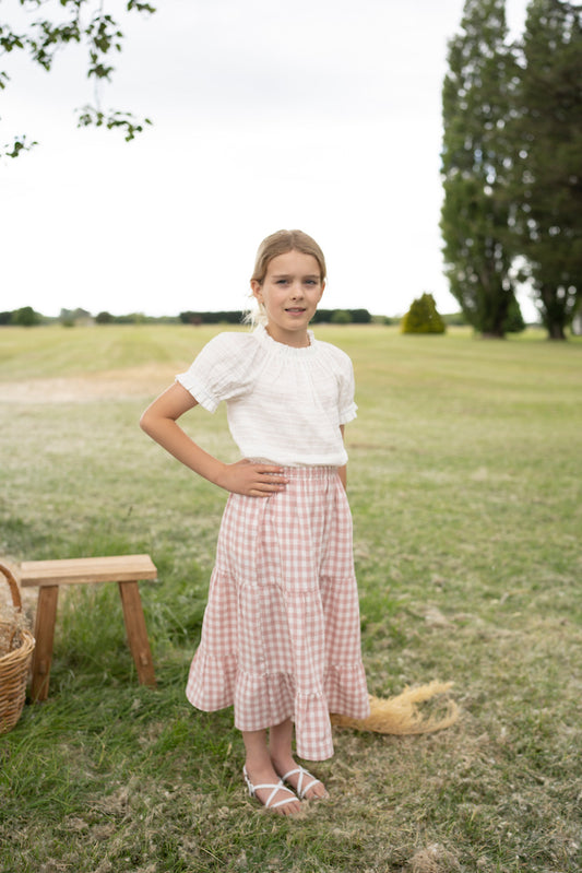 Matilda skirt - Blush Gingham
