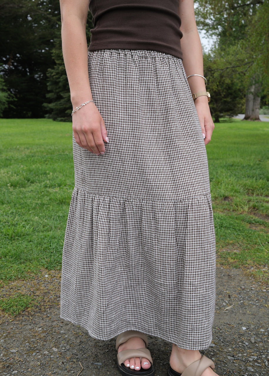Florence skirt - Brown Gingham
