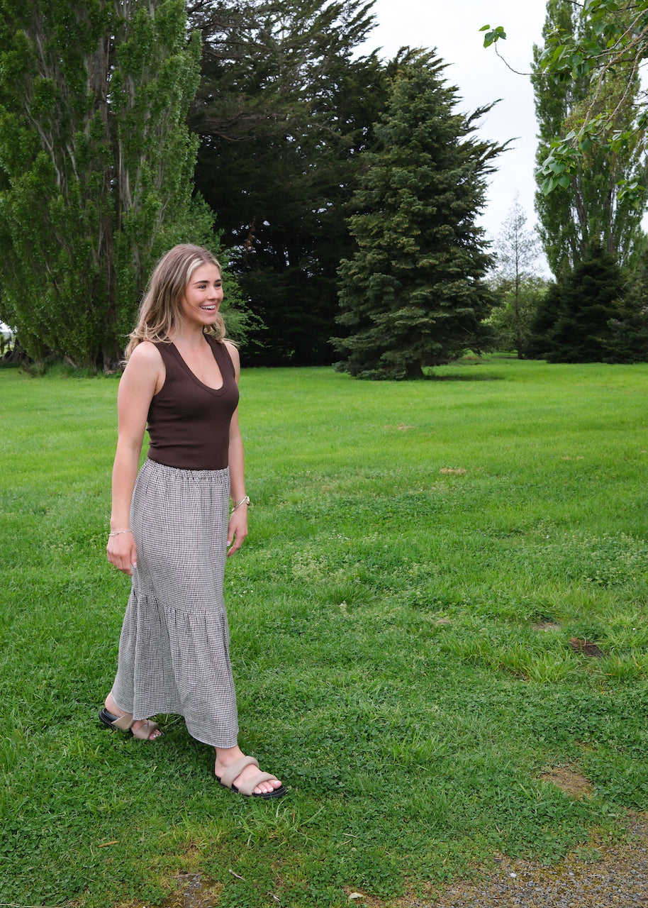 Florence skirt - Brown Gingham