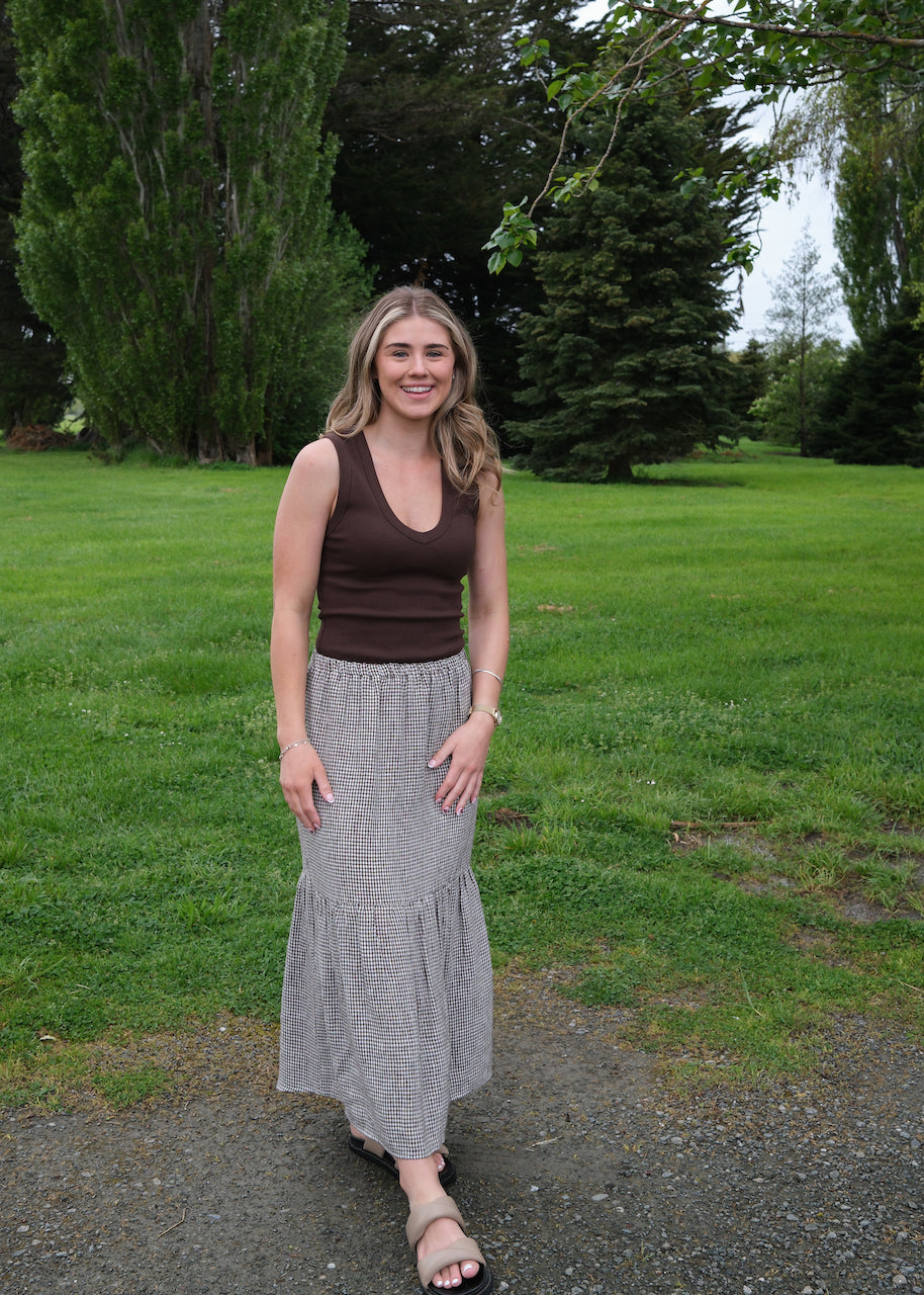 Florence skirt - Brown Gingham
