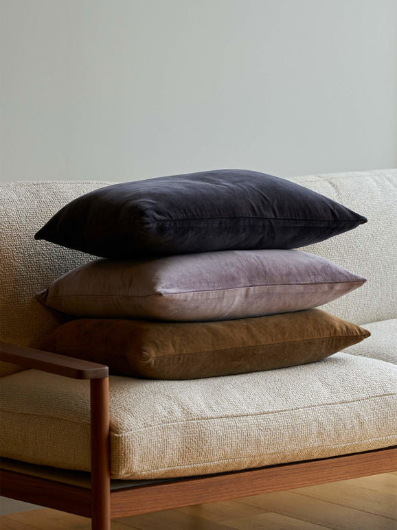 Velvet Cushion Cover - Blue/Black