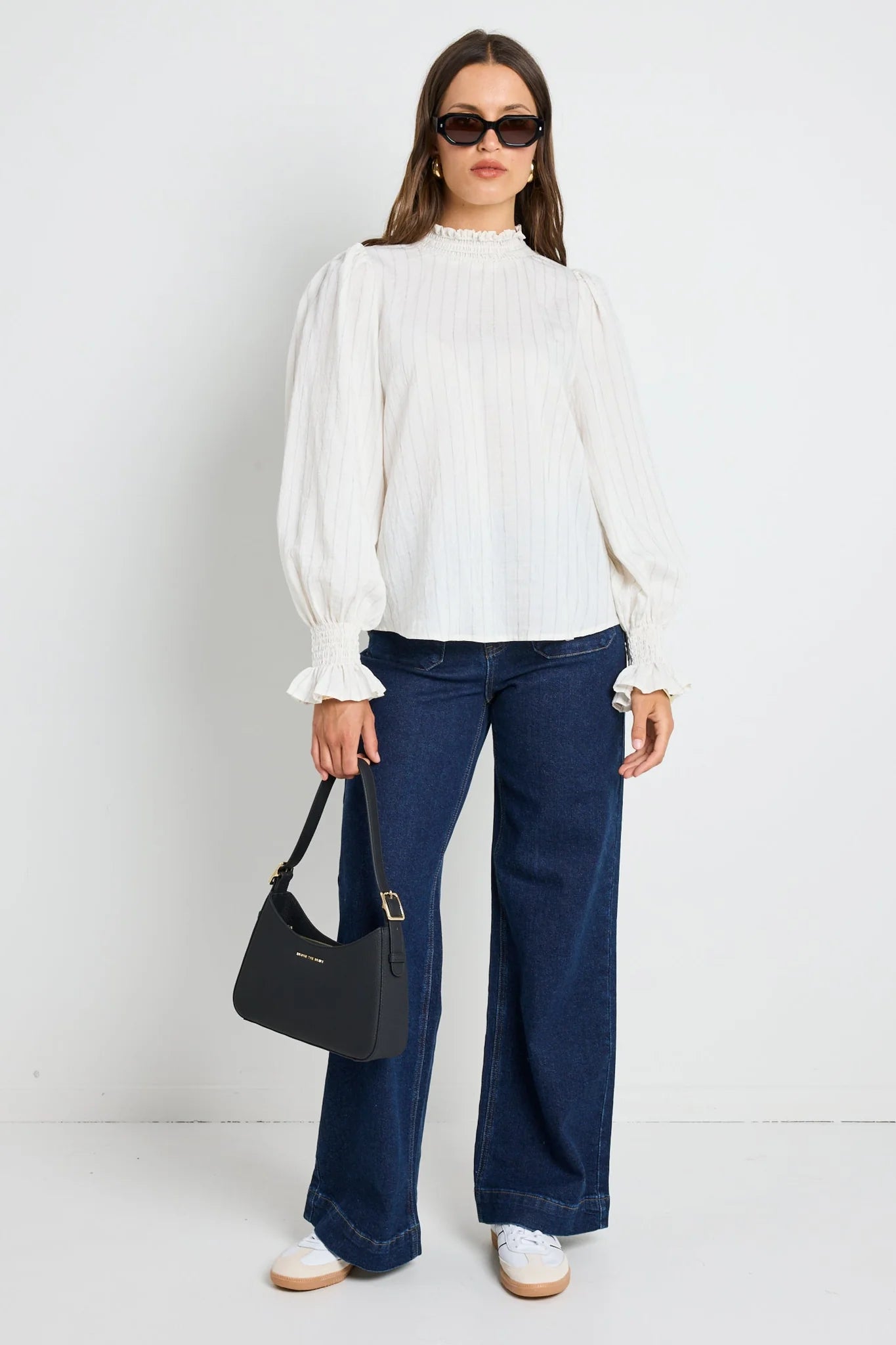 Emphatic Ivory Stripe High Neck Top