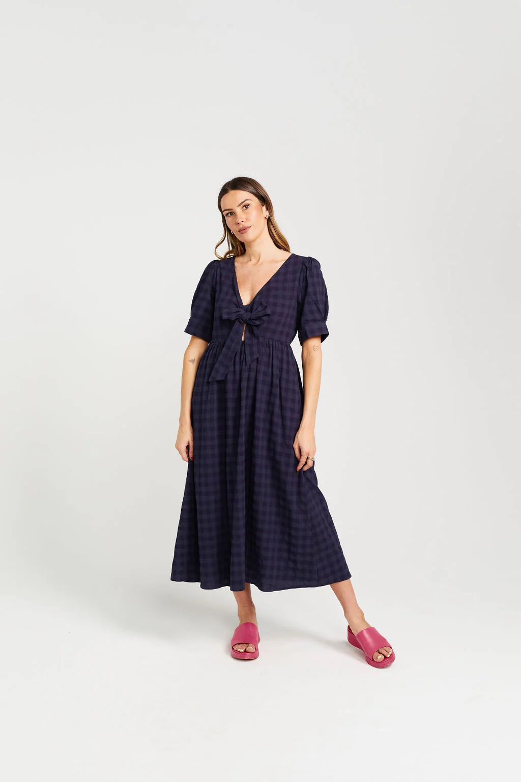 Dazzling Dress - Navy Check