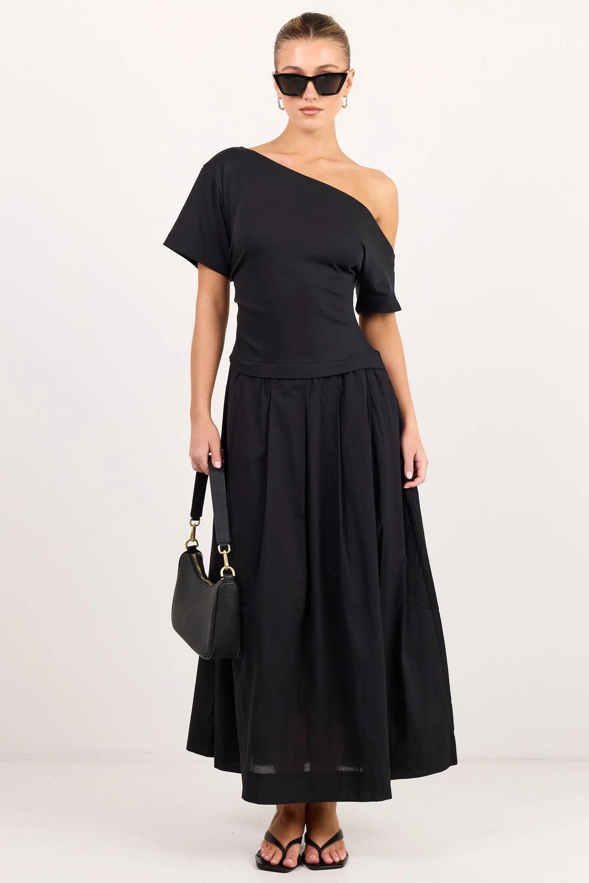 Proximity Black Tee Shirt Maxi Dress