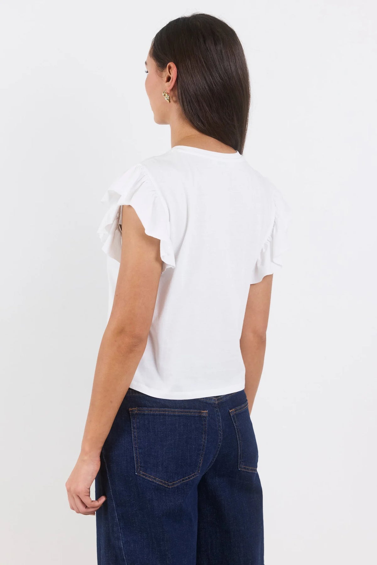 Hover Ivory Flutter Sleeve Tee