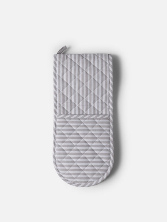 Classic stripe oven glove - Grey/White