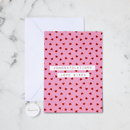 CONGRATULATIONS LOVE BIRDS GREETING CARD