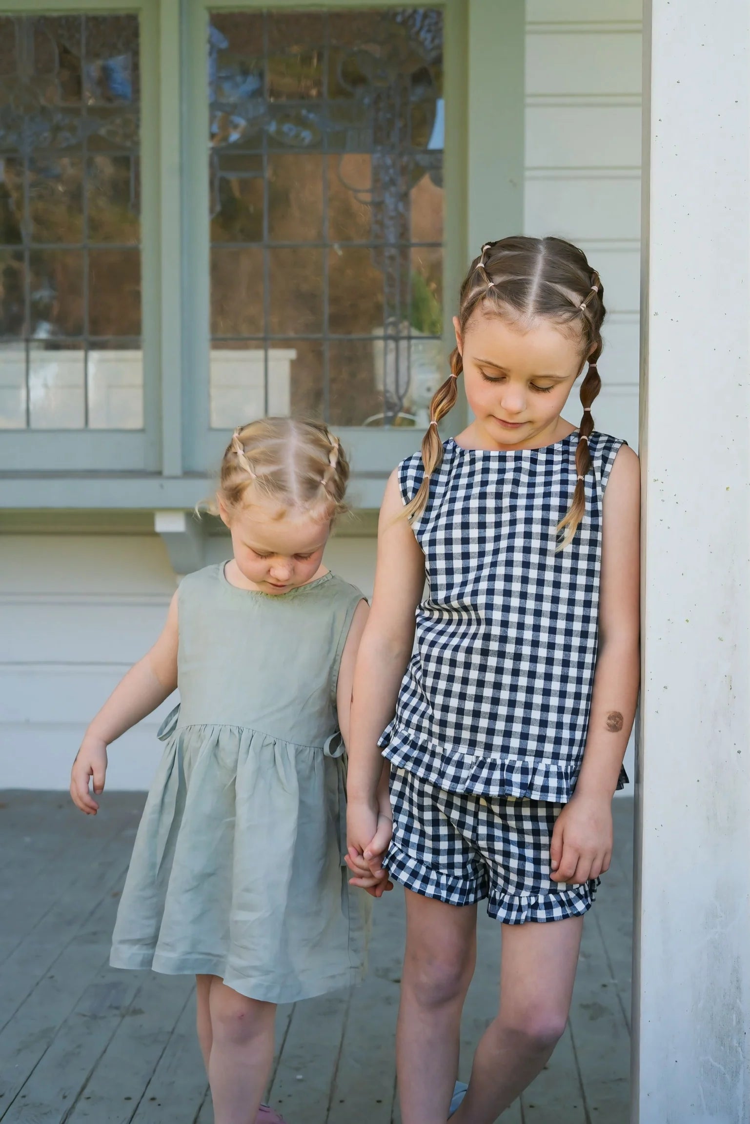 Lily frill short - Navy/White Gingham