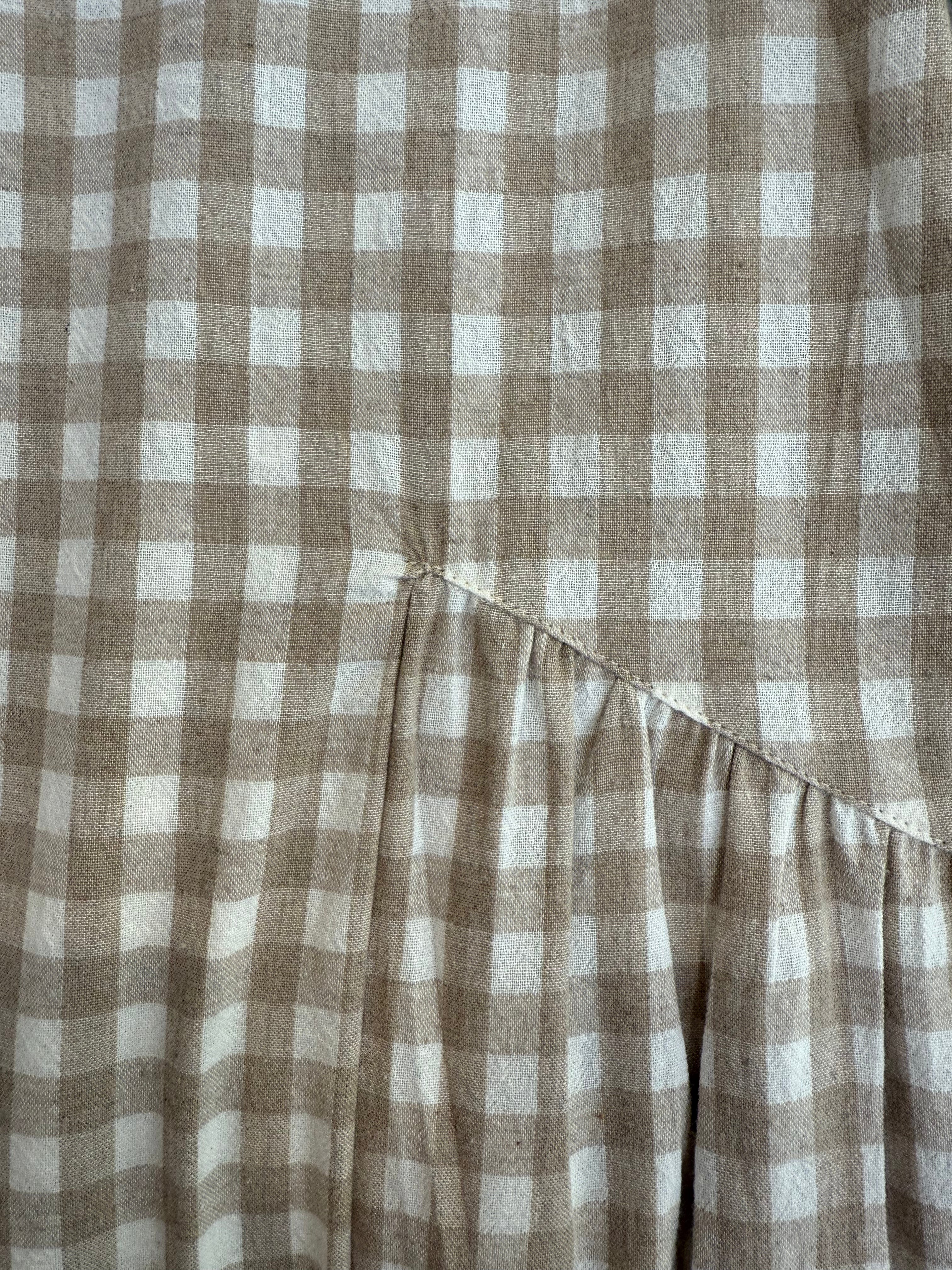 Steph dress - natural gingham (NEW FABRIC)