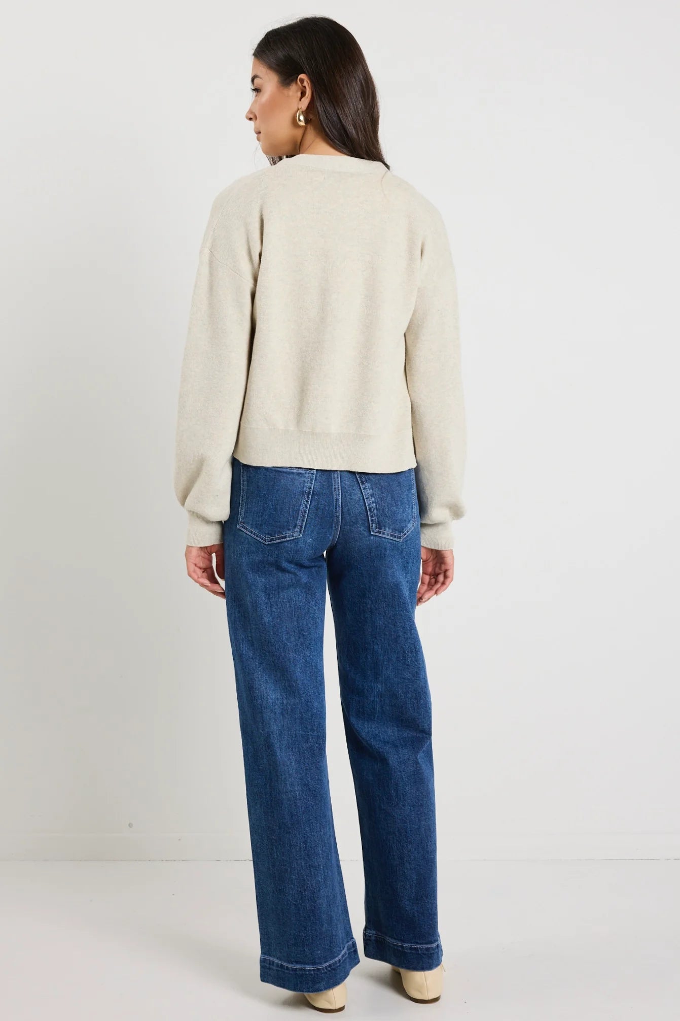 Agatha Oat Fine Knit Cardigan - Oat