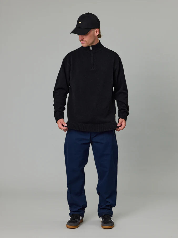 MERINO KEYPORT 1/4 ZIP - Black