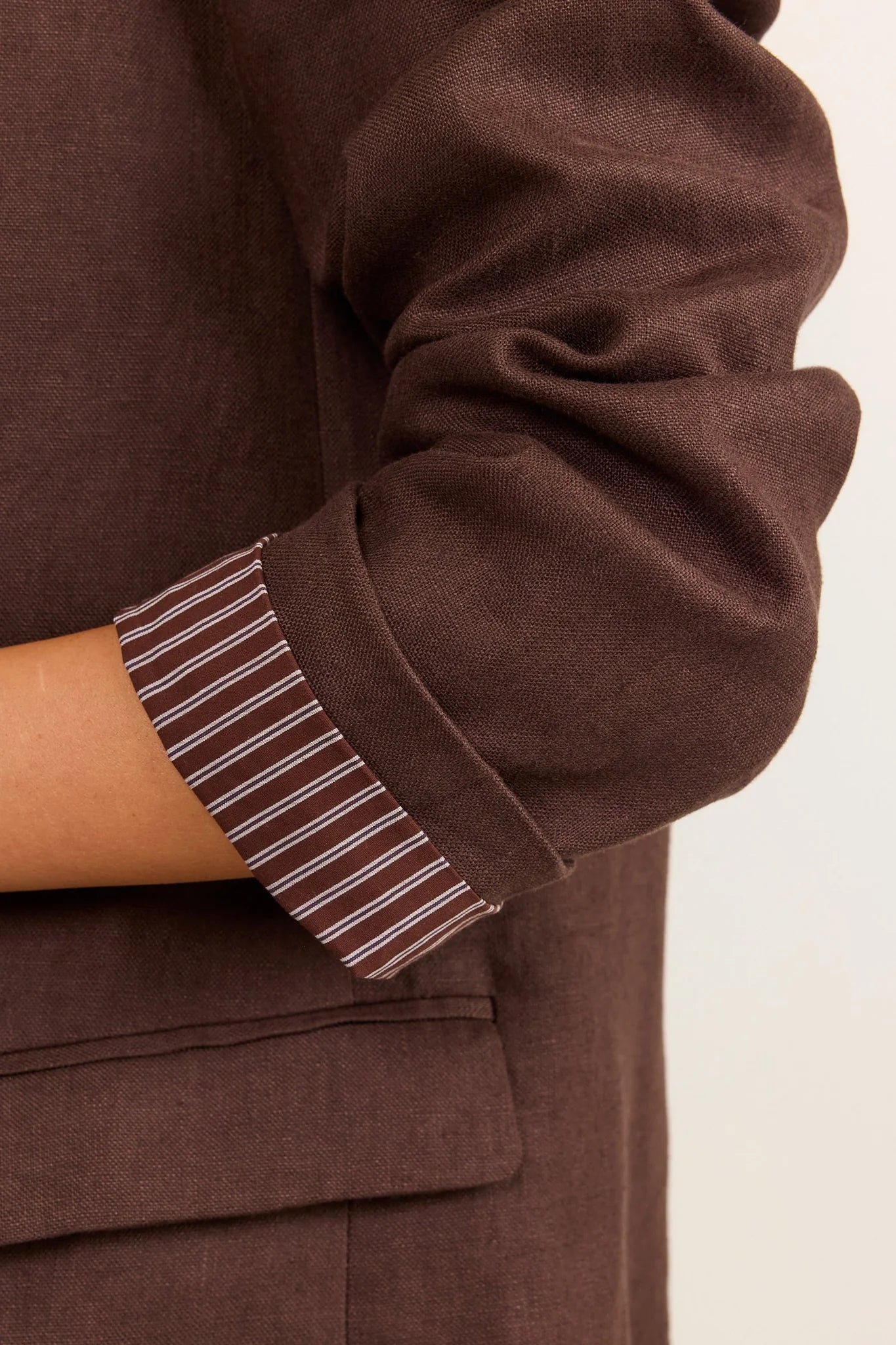 Pillar Chocolate Linen 2 Button Blazer