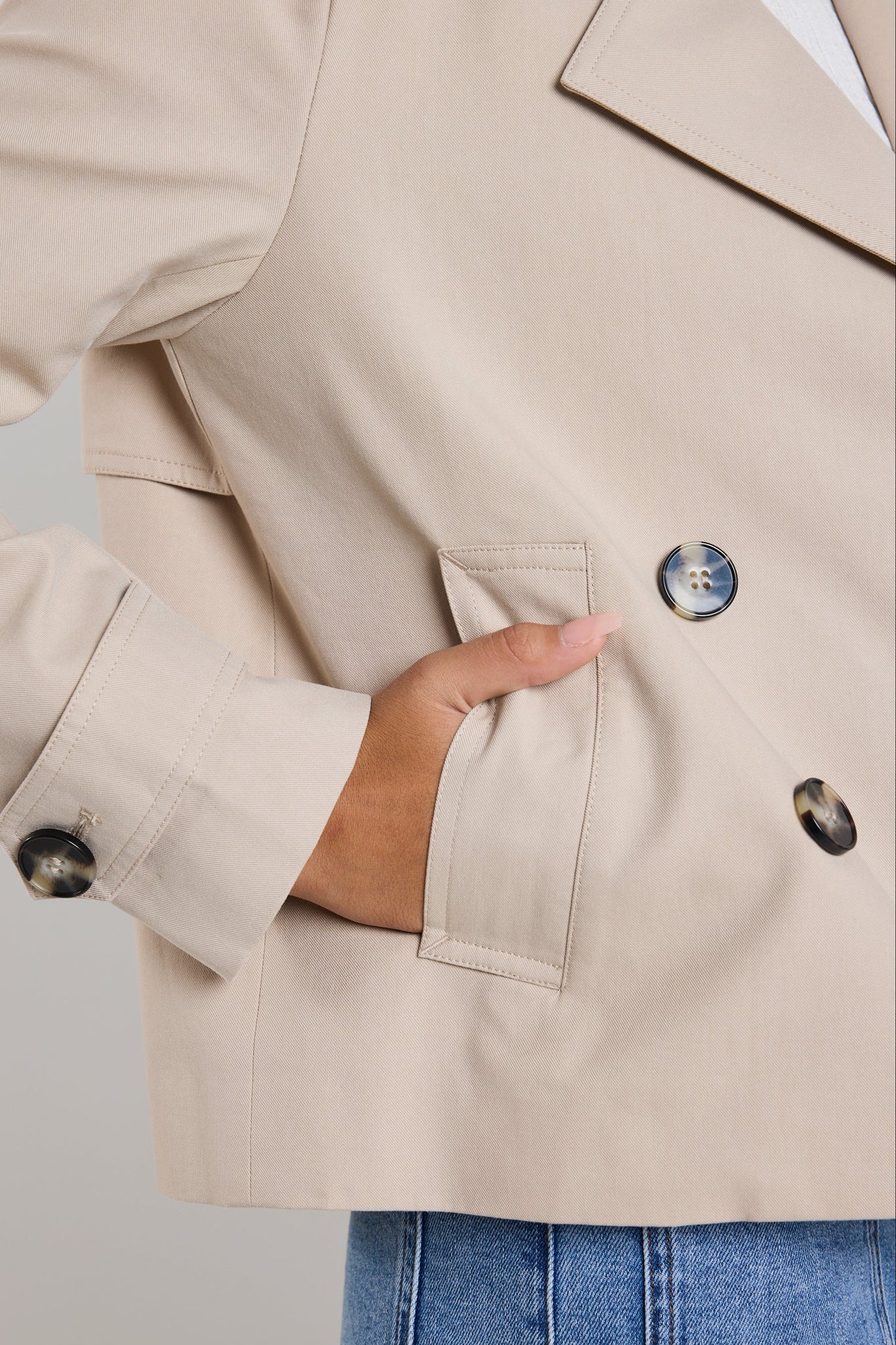 Pathway Cropped Trench Coat - Taupe