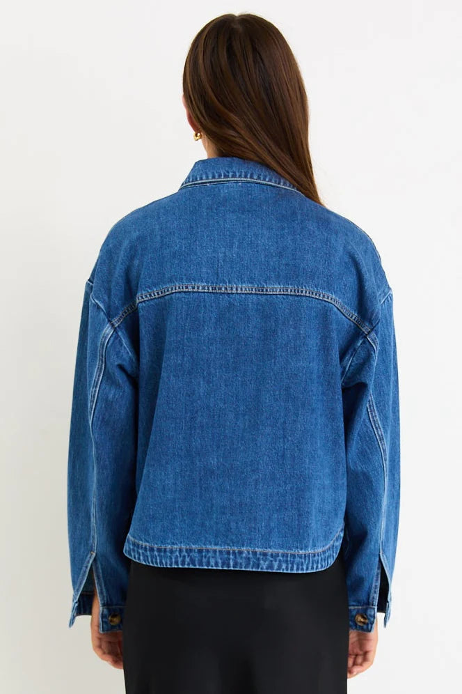 Echo Storm Blue Patch Pocket Denim Jacket
