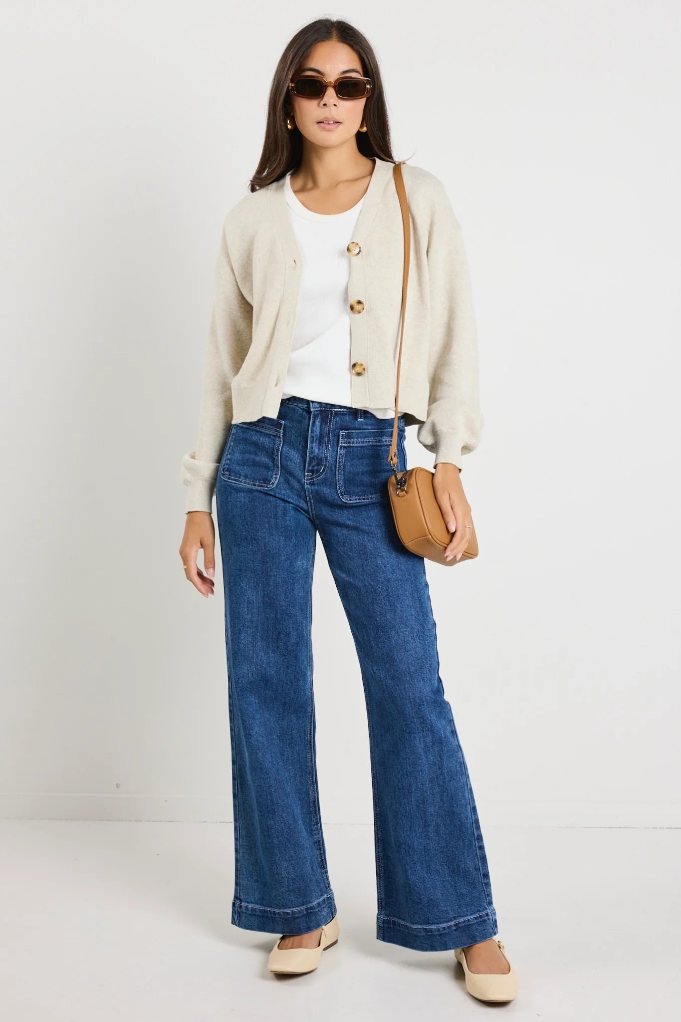 Agatha Oat Fine Knit Cardigan - Oat