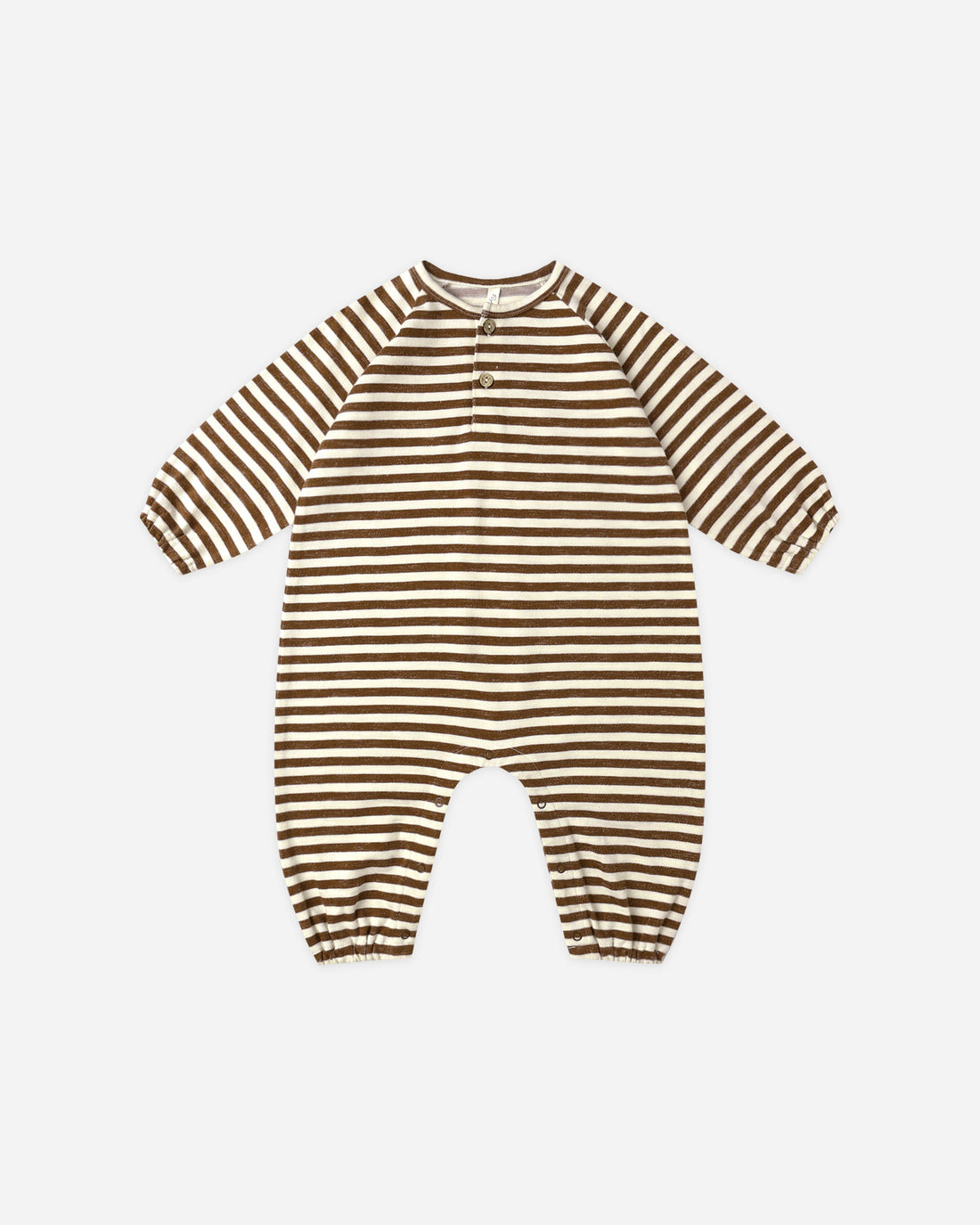 Henley Jumpsuit || Brown Stripe