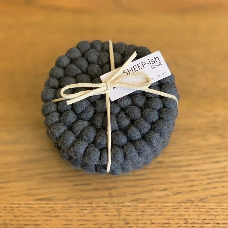 Felt Ball Coasters - set of 4