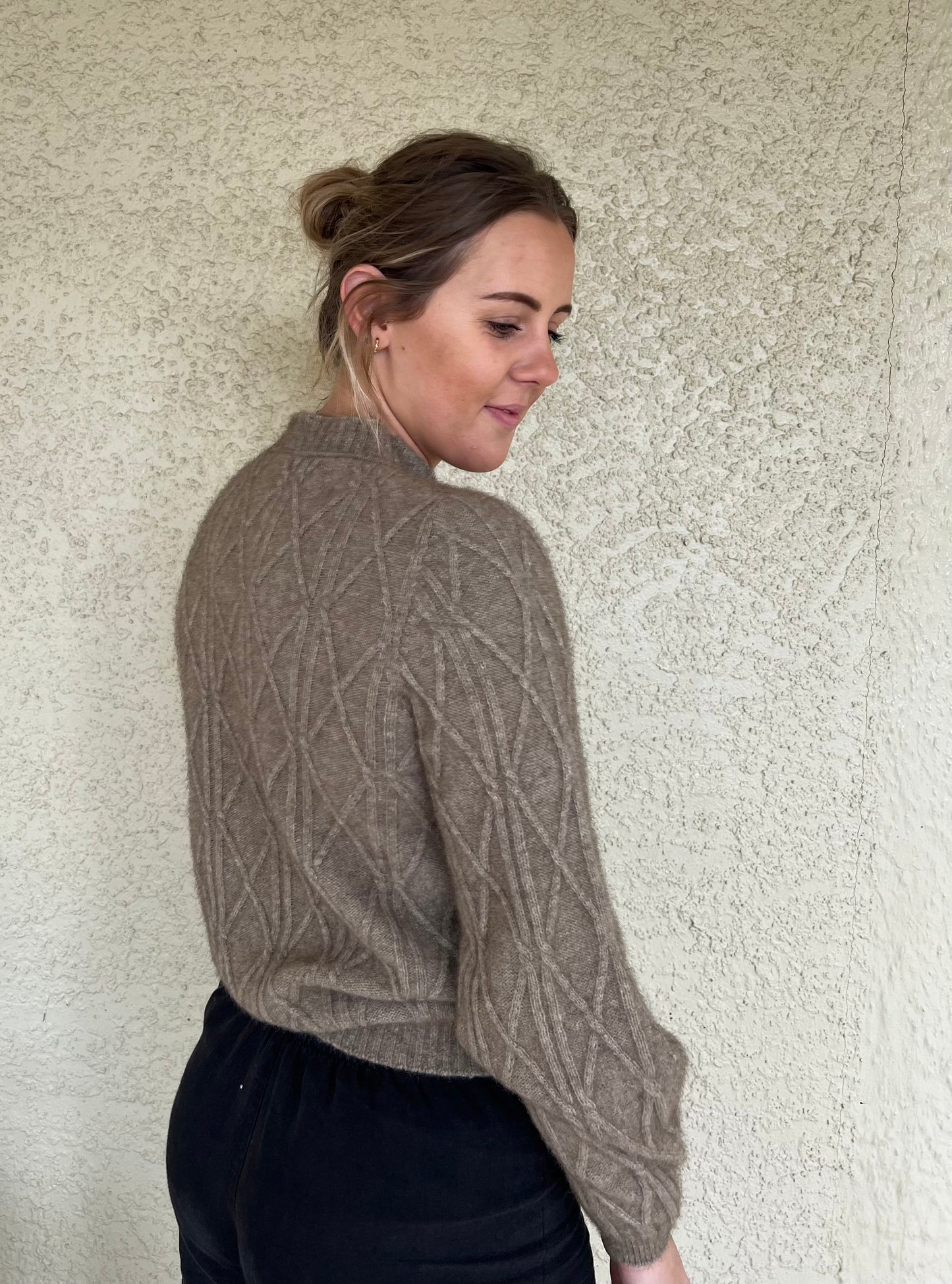 Cable bell sleeve Jumper  - Natural