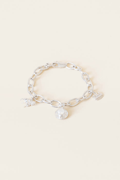 Heritage Round Link Chain Bracelet - Sterling silver