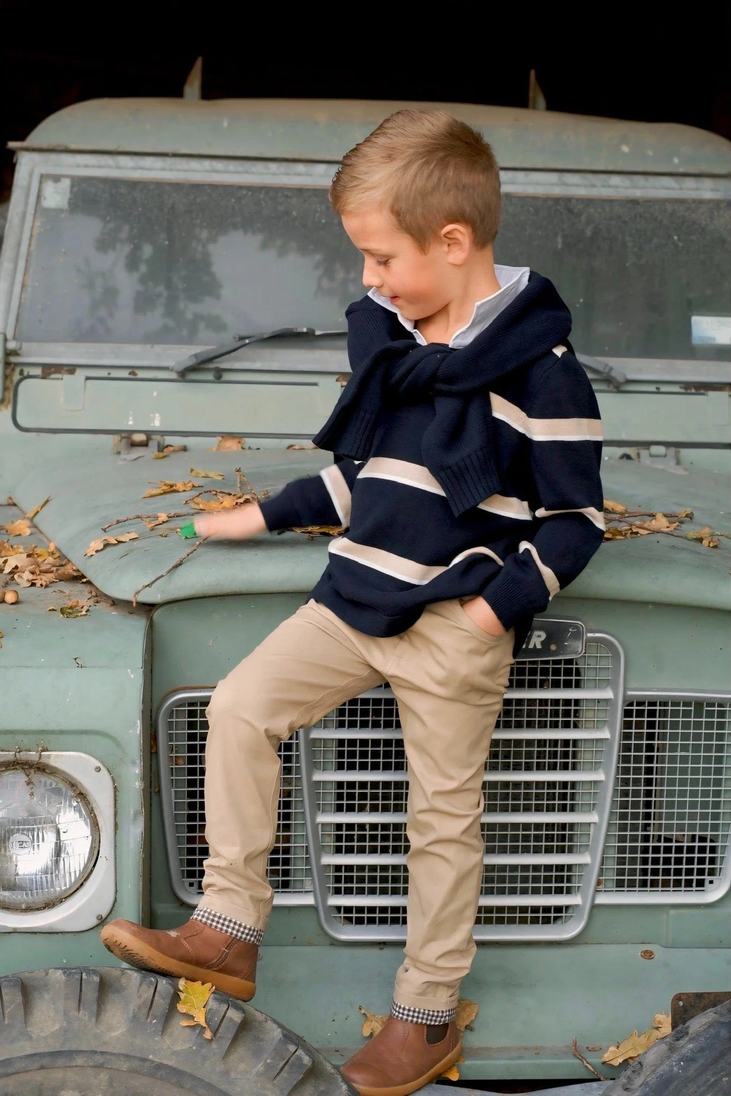 The Bodhi Knit - Navy/Oat