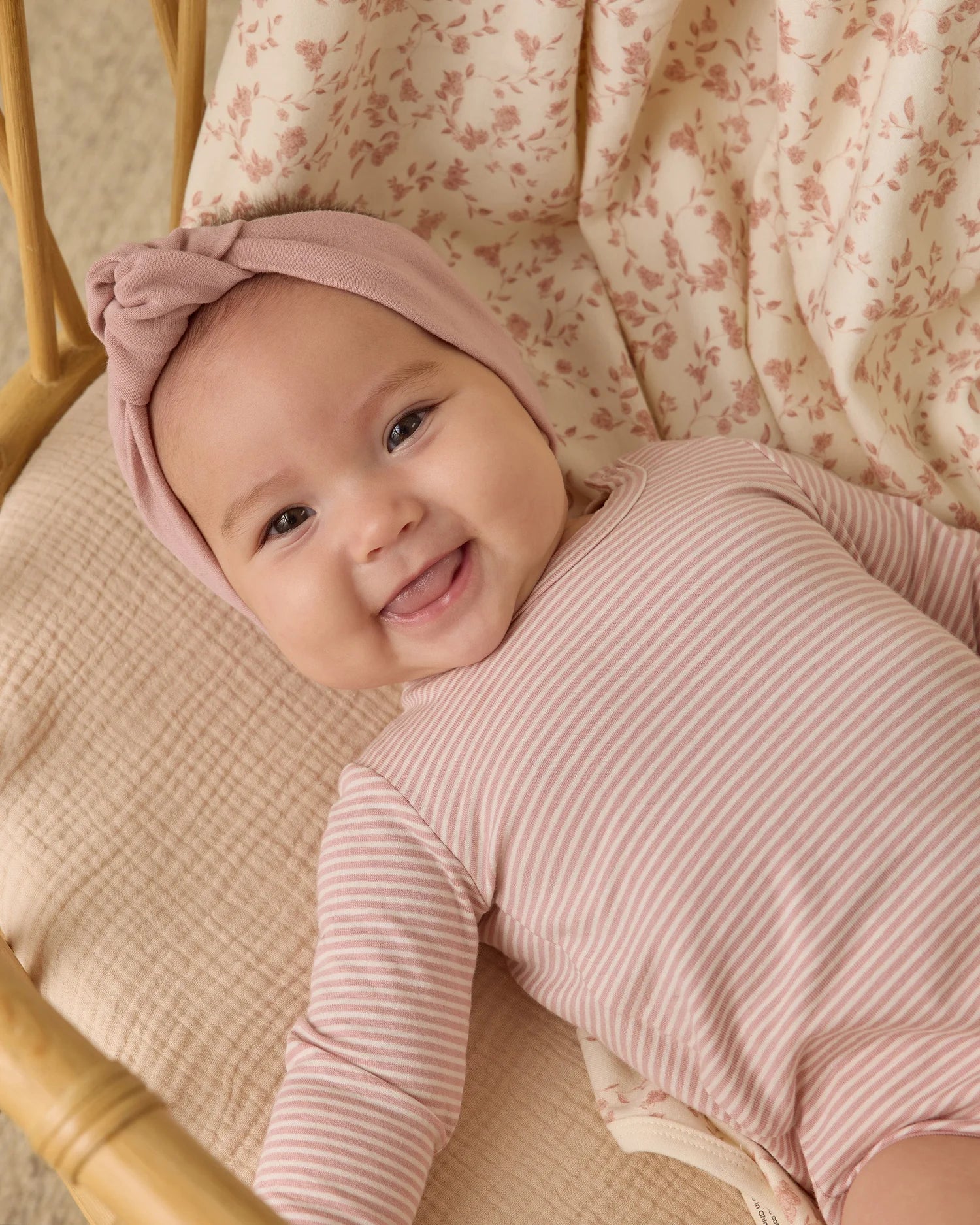 Jersey Bodysuit, 2 Pack || French Garden, Rose Micro Stripe