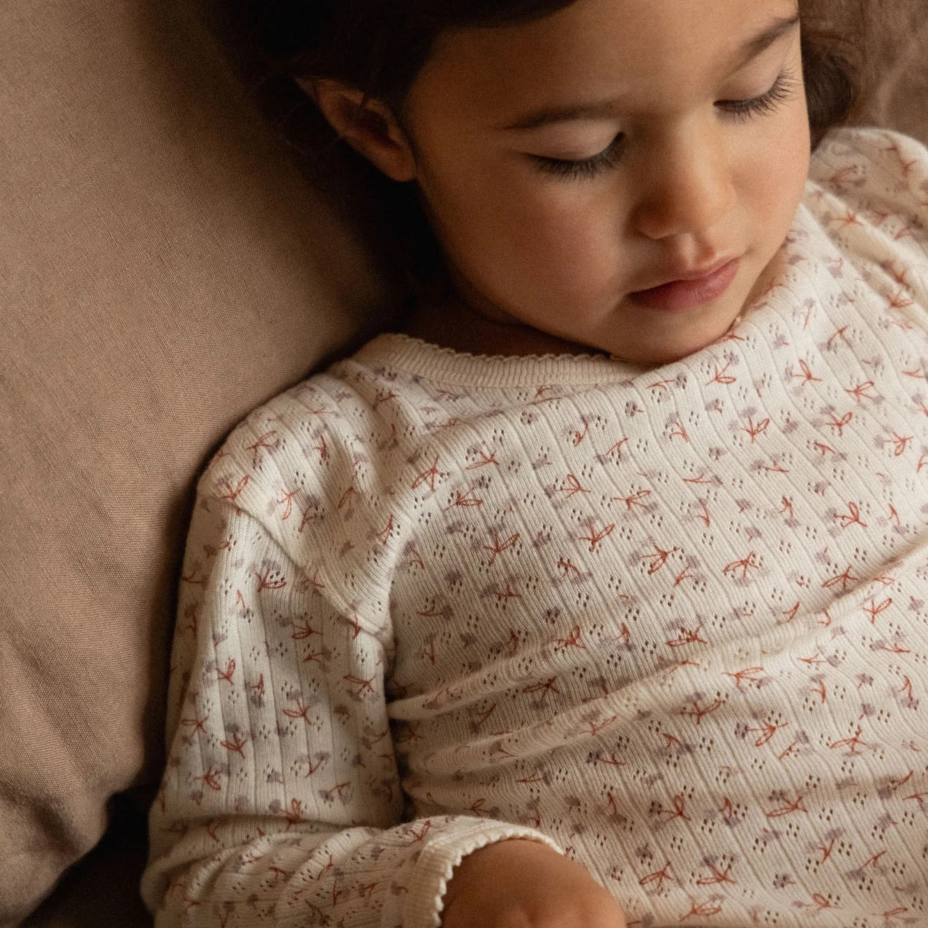 Long Sleeve Pyjama Set Pointelle - Dandelion Print