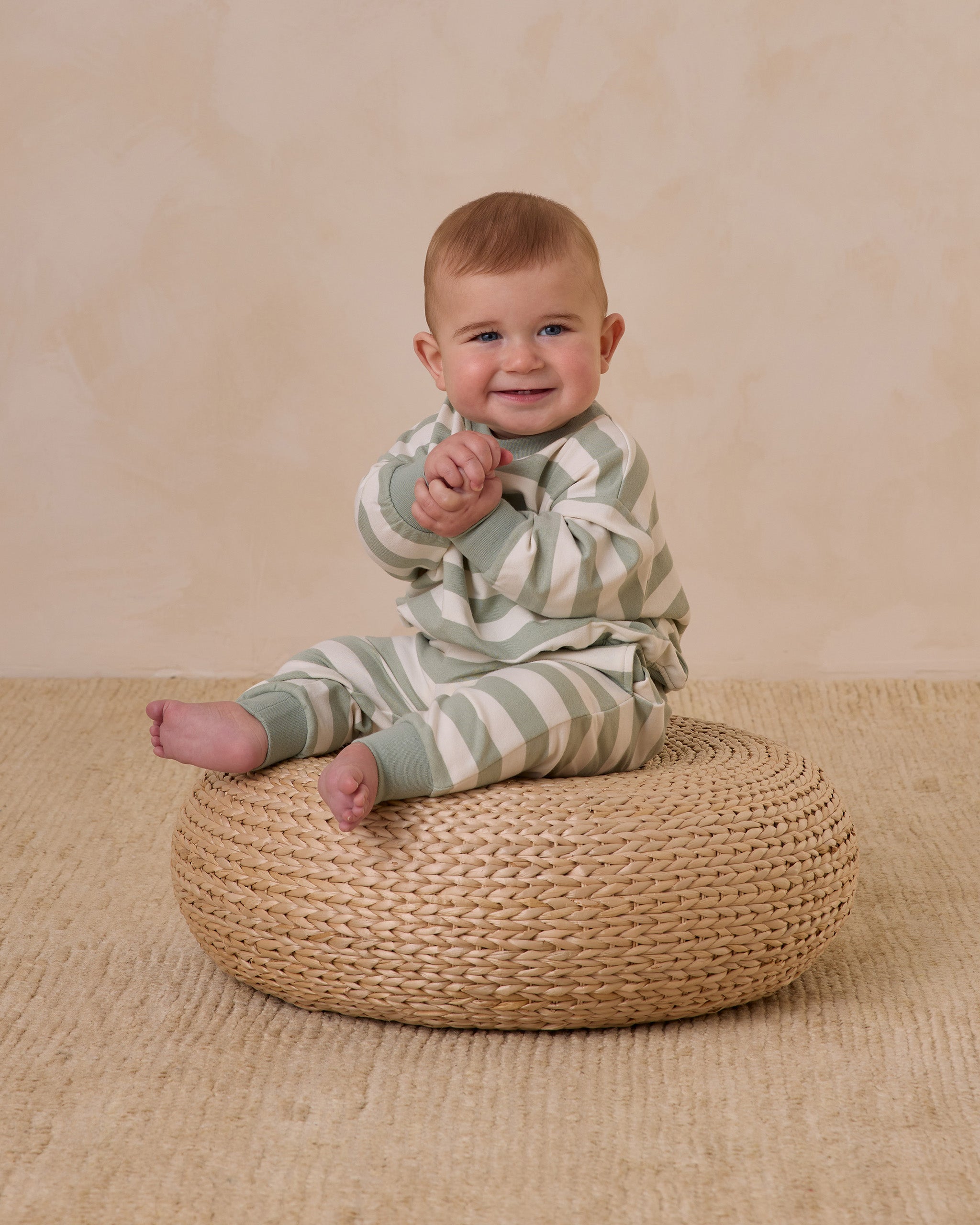 Relaxed Sweatshirt || Sage Stripe