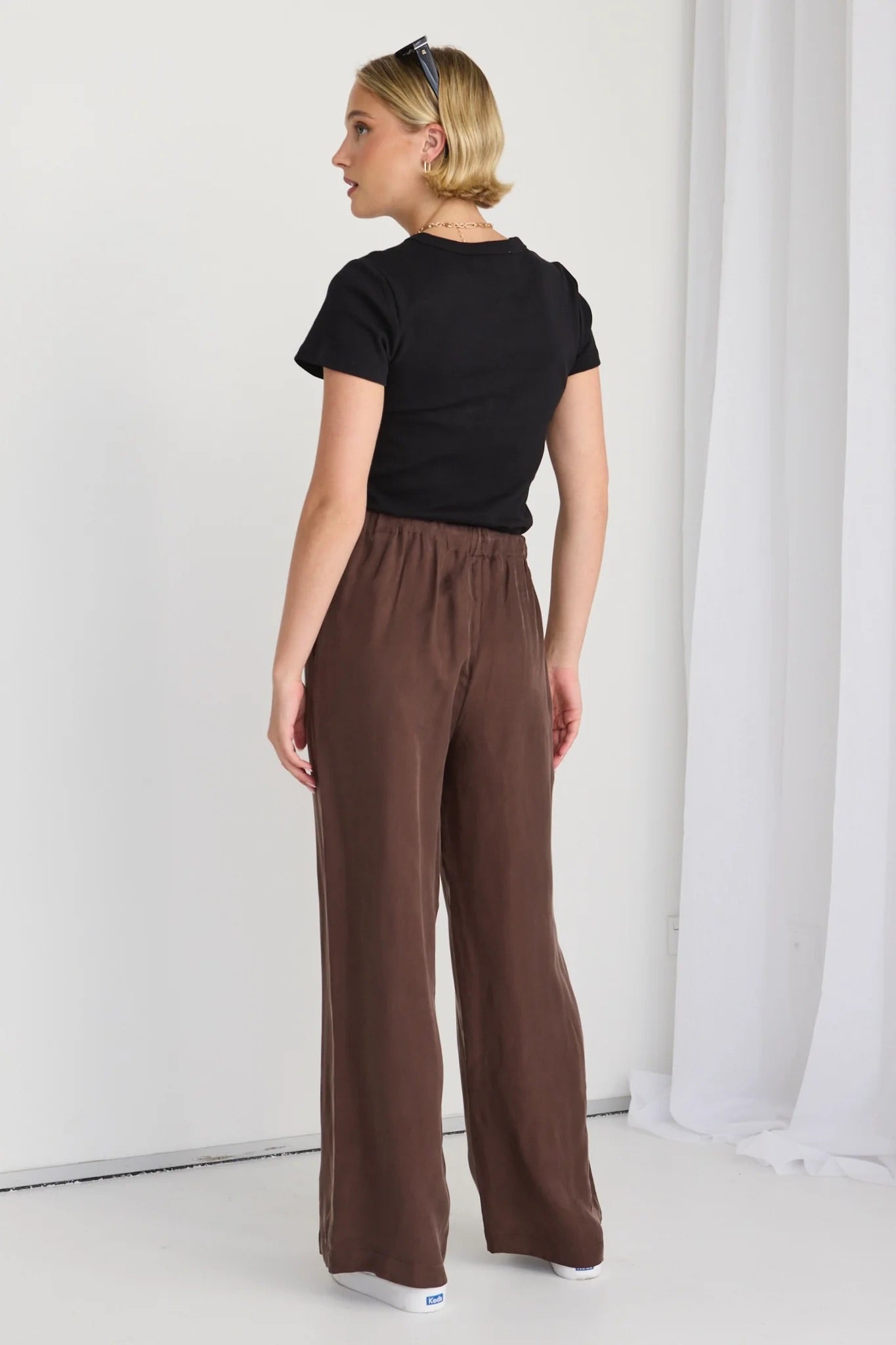 Riverside Cocoa Luxury Blend Pull On Wideleg Pants