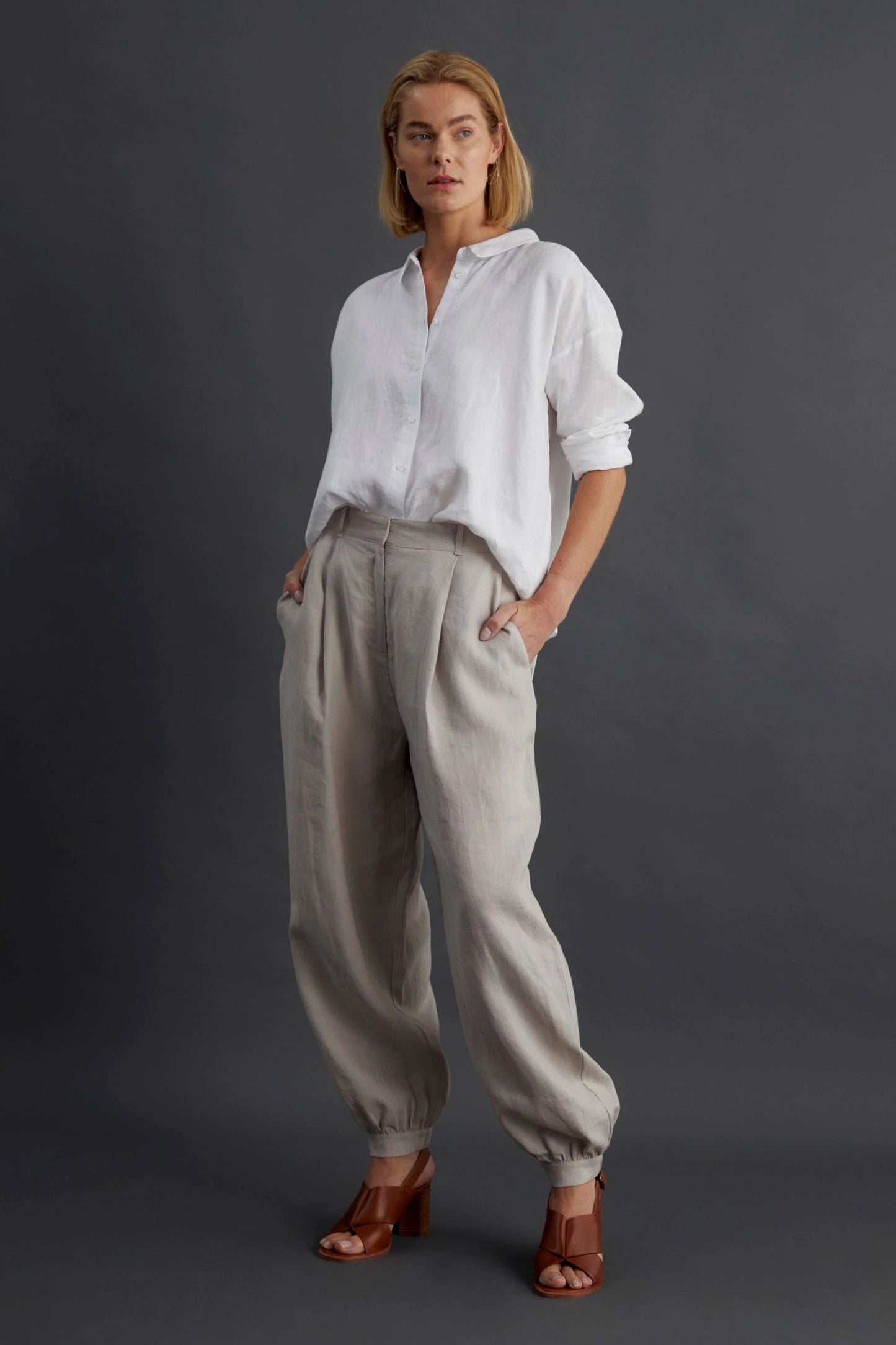 YENNA LINEN SHIRT - WHITE