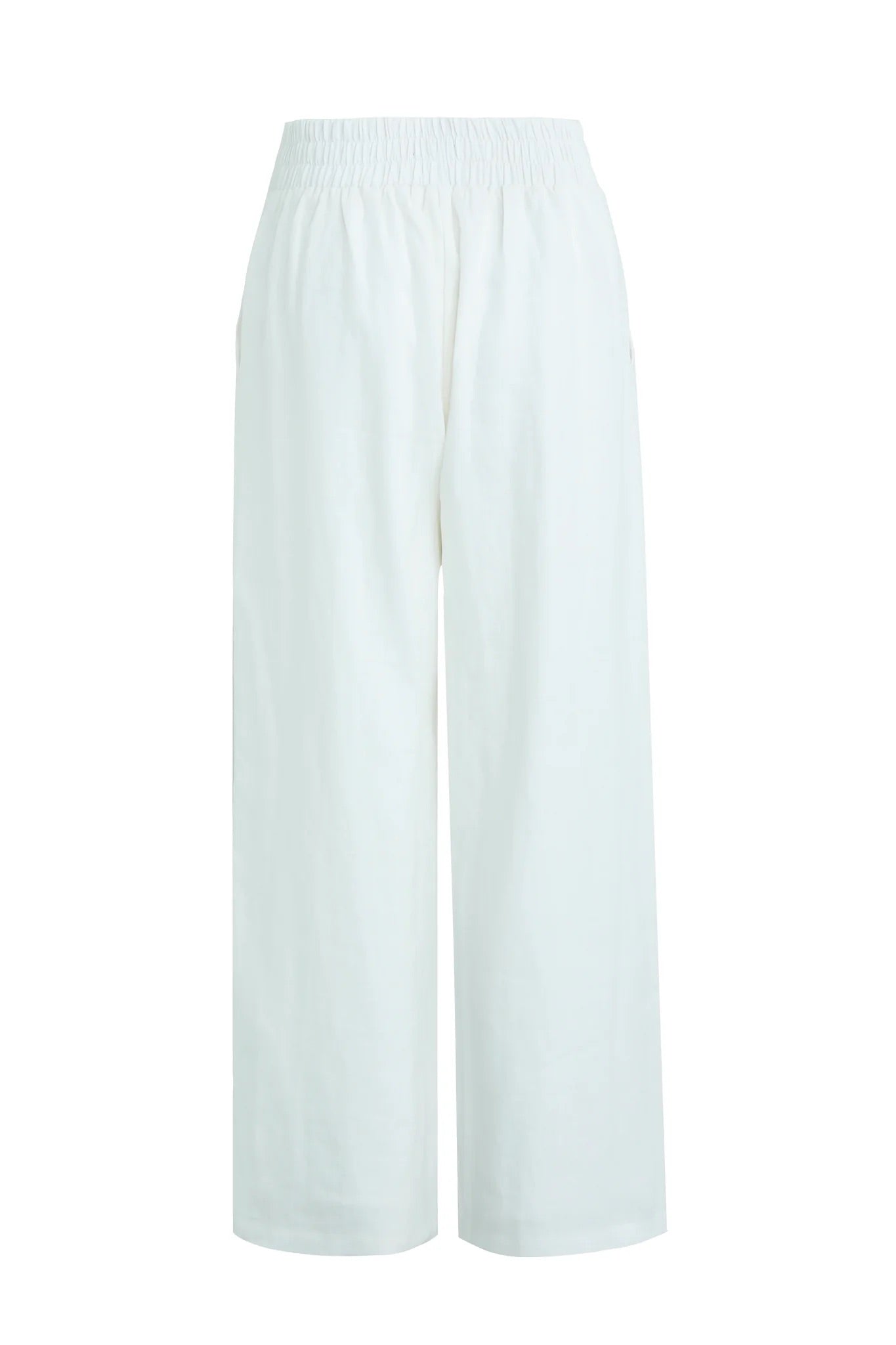 Guardian White Linen Pleat Front Wide Leg Pant