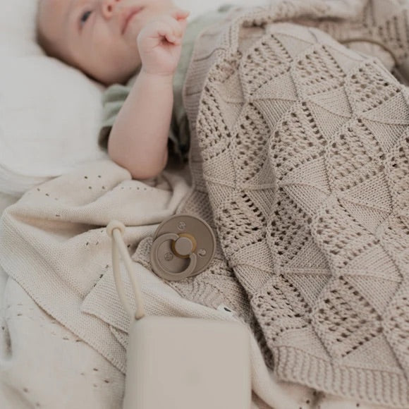 Knitted blanket, Wavy - Vanilla
