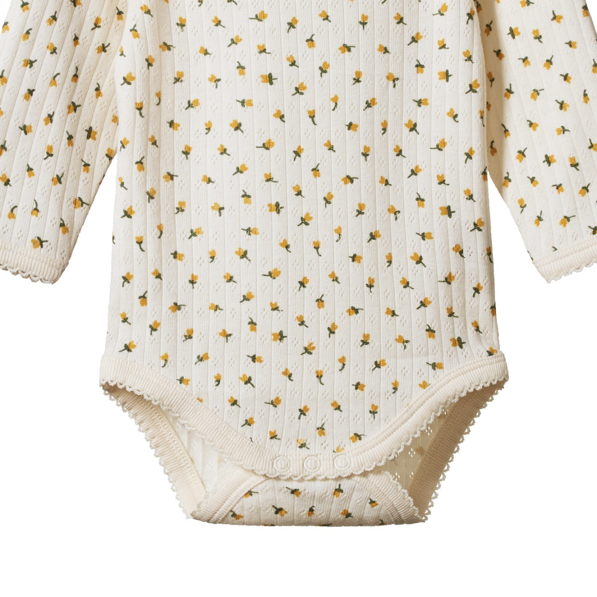 L/S bodysuit pointelle - Tulip print