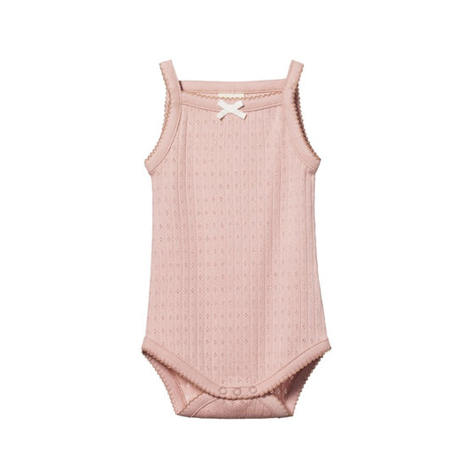 Pointelle camisole bodysuit - Rose bud