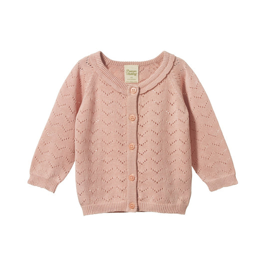 Piper cardigan in Rose bud Pointelle