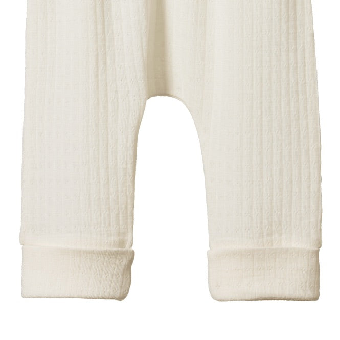 Merino Pointelle Drawstring Pants - Natural