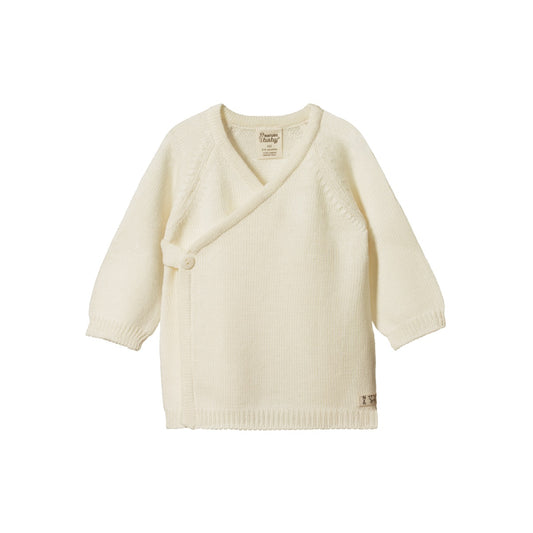 Merino knit kimono jacket - NATURAL