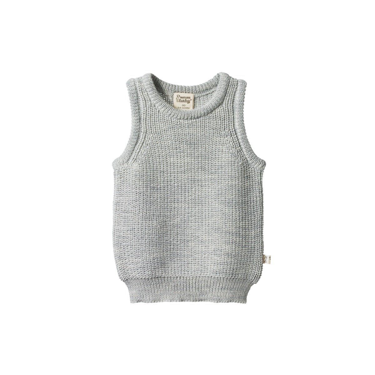 Merino Knit Vest - Light Grey Marle