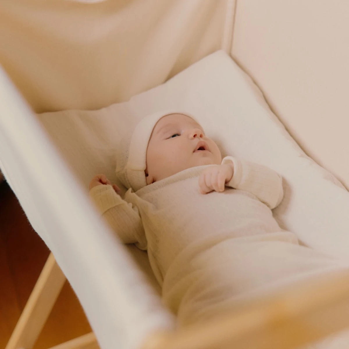 Merino essential pointelle sleeping gown - Natural