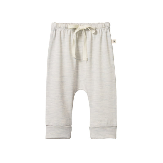 Merino drawstring pants - Light Grey Marl