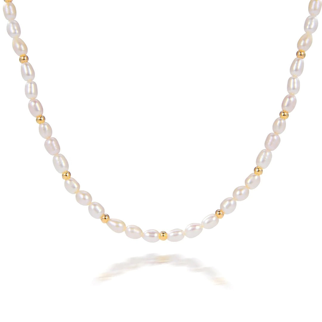 Frida Pearl Beaded Necklace - Gold