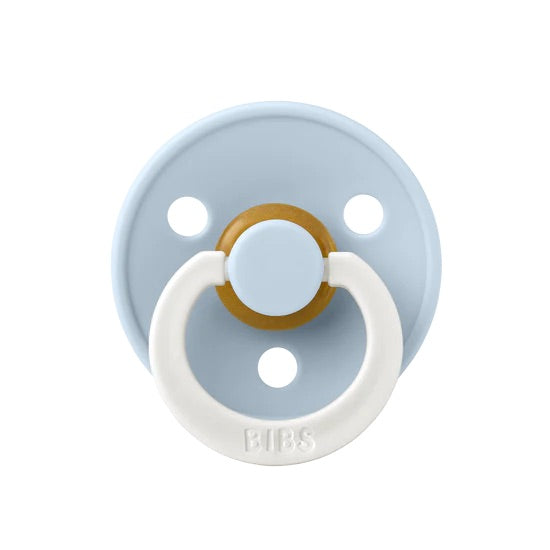 BIBS Dummy round, latex (2pk) Baby blue