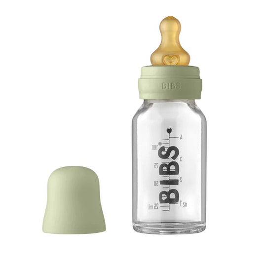 BIBS Baby Glass bottle complete set, Sage 110ml