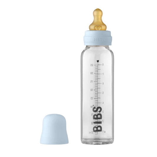 Glass bottle set, 225ml Baby blue