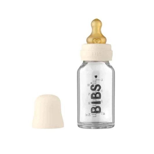 BIBS Baby Glass Bottle Complete Set 110ml - Ivory
