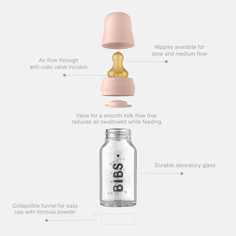 BIBS Baby Glass Bottle Complete Set 110ml - Woodchuck
