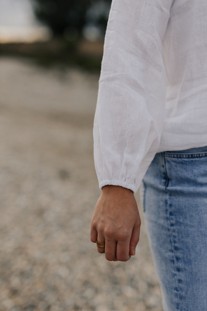 Gabby Blouse - White Linen